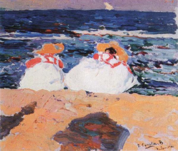 maria y elena en la playa, Joaquin Sorolla Y Bastida